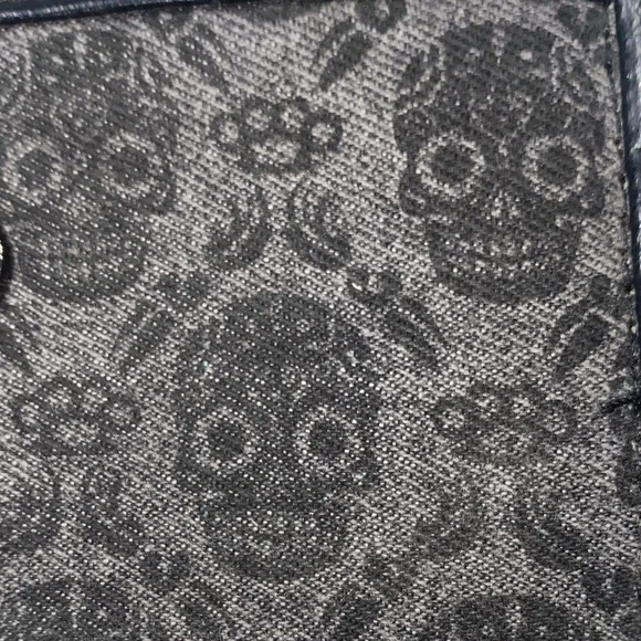 Loungefly Charcoal Skull Pattern Wallet - Picture 8 of 8